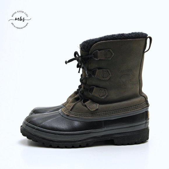 EUC Sorel Caribou Snowboots in Black Tan Men Size 10 - Picture 4 of 15
